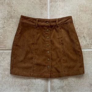 Corduroy button up skirt